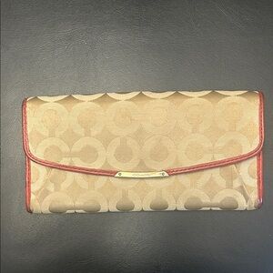 Coach Beige and Red Women's Wallet